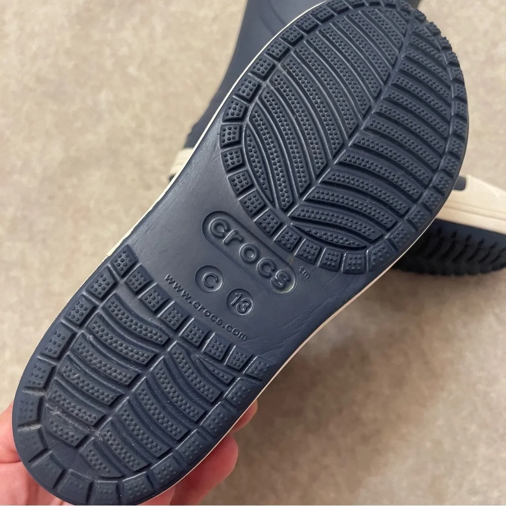 CROCS Navy Blue Toddle Little Boy Rubber Rain Boots Size 13